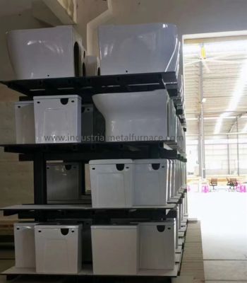 خرید Natural Gas Bogie Hearth Furnace for Ceramic Product Heat Treatment with 1300℃ and 4000 × 2000 × 2000 mm Chamber online manufacture