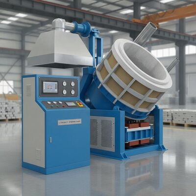 خرید 0.5 تن ظرفیت فرن ذوب کننده فرکانس متوسط برای ذوب سریع آلیاژ آلومینیوم با سیستم شیب گذاری هیدرولیک تولید آنلاین