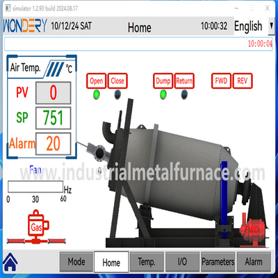 کوره ذوب فلز آلومینیوم خودکار PLC / کوره ذوب گاز 10-12M در هر دقیقه سرعت چرخش