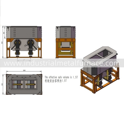 90KW 2 اتاق صنعت گرانش ریختن فلز ذوب فرن حشره ای برای مس
